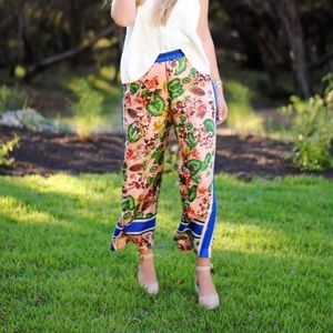 Anthropologie Elevenses Gardener Silk Wide Leg Pant